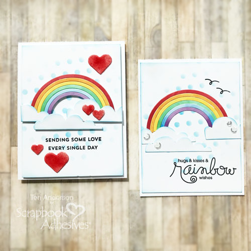 Rainbow Cards Tutorial by Teri Anderson for Scrapbook Adhesives by 3L