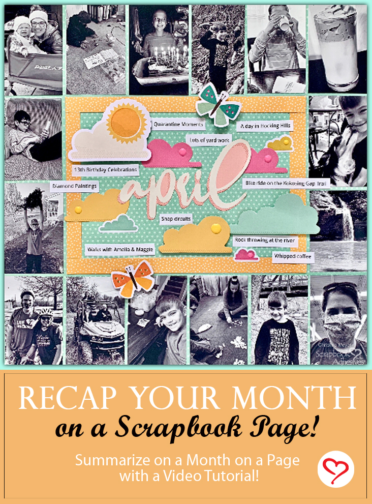 Monthly Recap Scrapbook Layout by Christine Meyer for Scrapbook Adhesives by 3L