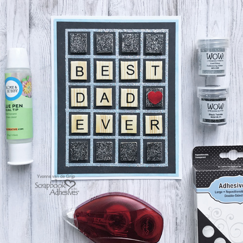 Grid Father's Day Card By Yvonne van de Grijp for Scrapbook Adhesives by 3L