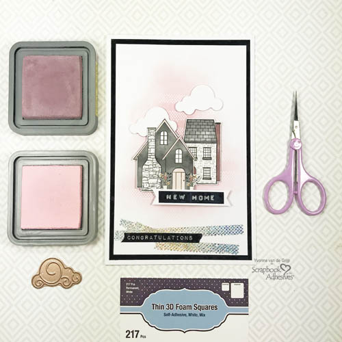New Home Card with Resist Technique by Yvonne van de Grijp for Scrapbook Adhesives by 3L 