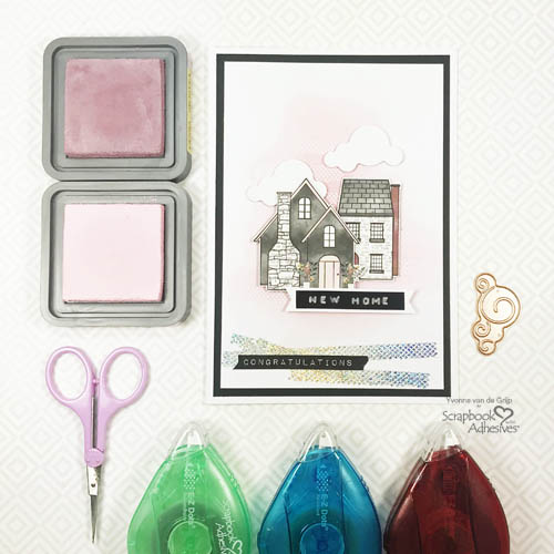 New Home Card with Resist Technique by Yvonne van de Grijp for Scrapbook Adhesives by 3L 