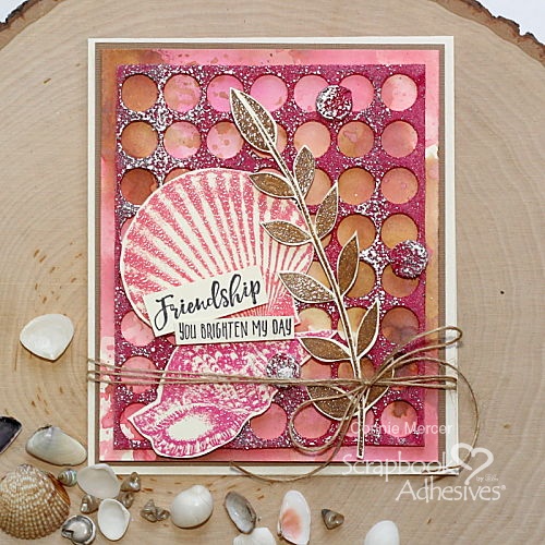 Embossed Background Sea Shell Card by Connie Mercer for Scrapbook Adhesives by 3L 