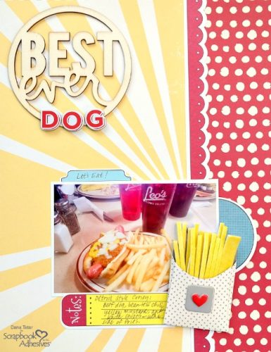 3D Foam Fries and Hot Dog Layout by Dana Tatar for Scrapbook Adhesives by 3L
