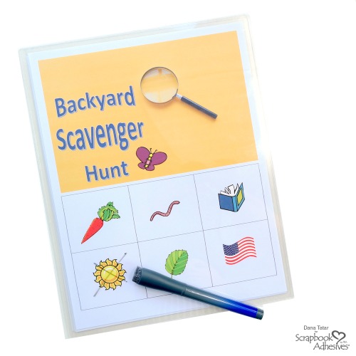 Kids Craft: Backyard Scavenger Hunt by Dana Tatar for Scrapbook Adhesives by 3L 
