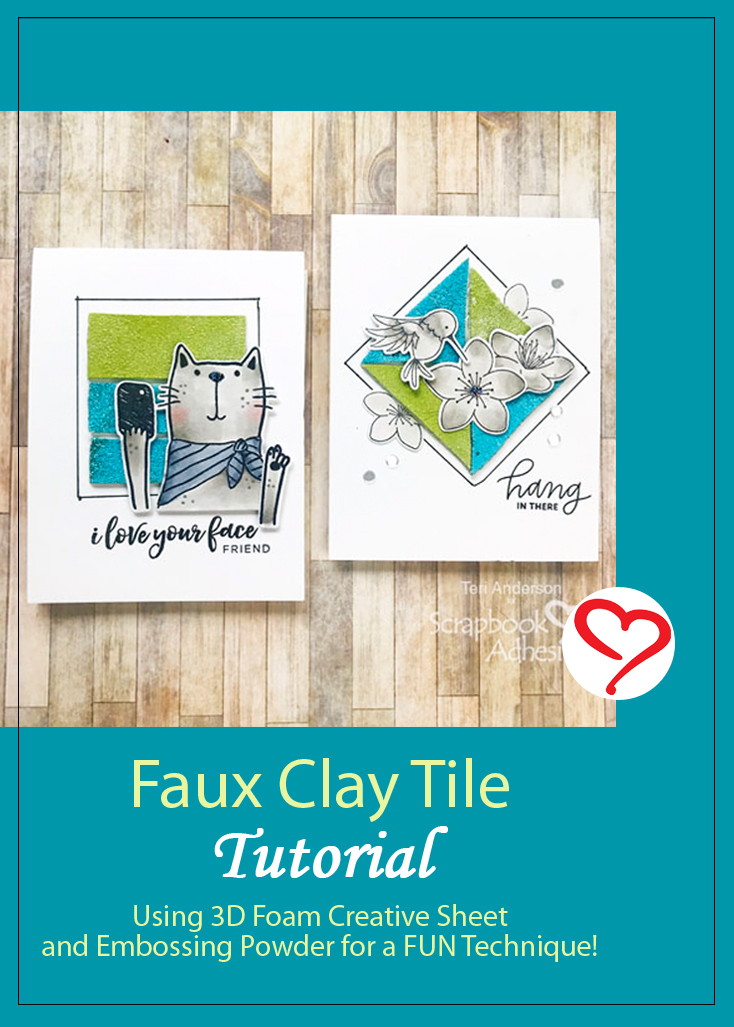 Faux Clay Tiles Tutorial by Teri Anderson for Scrapbook Adhesives by 3L Pinterest