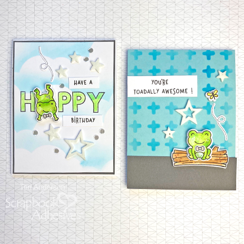 Fun Frog Card Tutorial by Teri Anderson for Scrapbook Adhesives by 3L