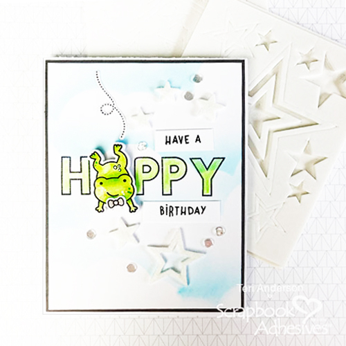 Fun Frog Card Tutorial by Teri Anderson for Scrapbook Adhesives by 3L