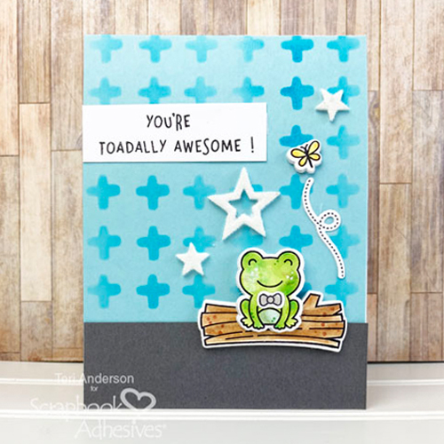 Fun Frog Card Tutorial by Teri Anderson for Scrapbook Adhesives by 3L