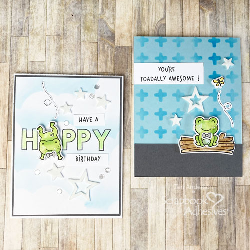 Fun Frog Card Tutorial by Teri Anderson for Scrapbook Adhesives by 3L