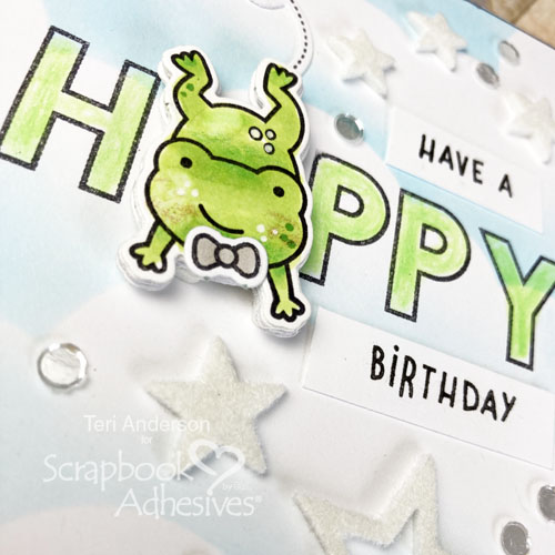 Fun Frog Card Tutorial by Teri Anderson for Scrapbook Adhesives by 3L