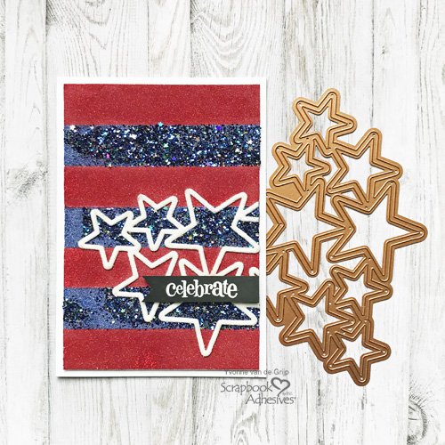 Celebrate & Sparkle for the 4th Card Tutorial by Yvonne van de Grijp for Scrapbook Adhesives by 3L