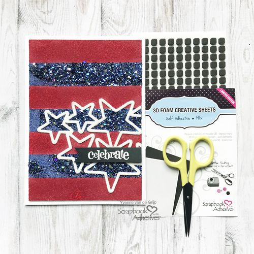 Celebrate & Sparkle for the 4th Card Tutorial by Yvonne van de Grijp for Scrapbook Adhesives by 3L