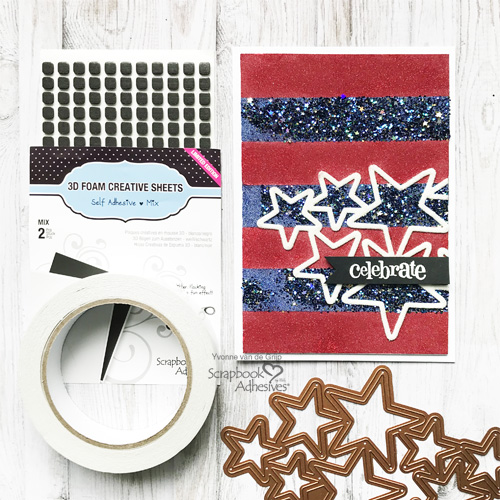 Celebrate & Sparkle for the 4th Card Tutorial by Yvonne van de Grijp for Scrapbook Adhesives by 3L