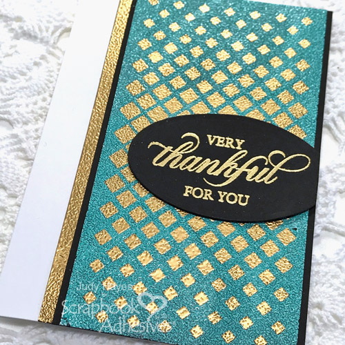 Thankful Card with Stencil and Heat Emboss Tutorial by Judy Hayes for Scrapbook Adhesives by 3L