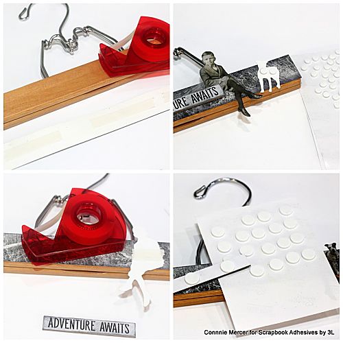 Re-Purposed to Art Hangers by Connie Mercer for Scrapbook Adhesives by 3L