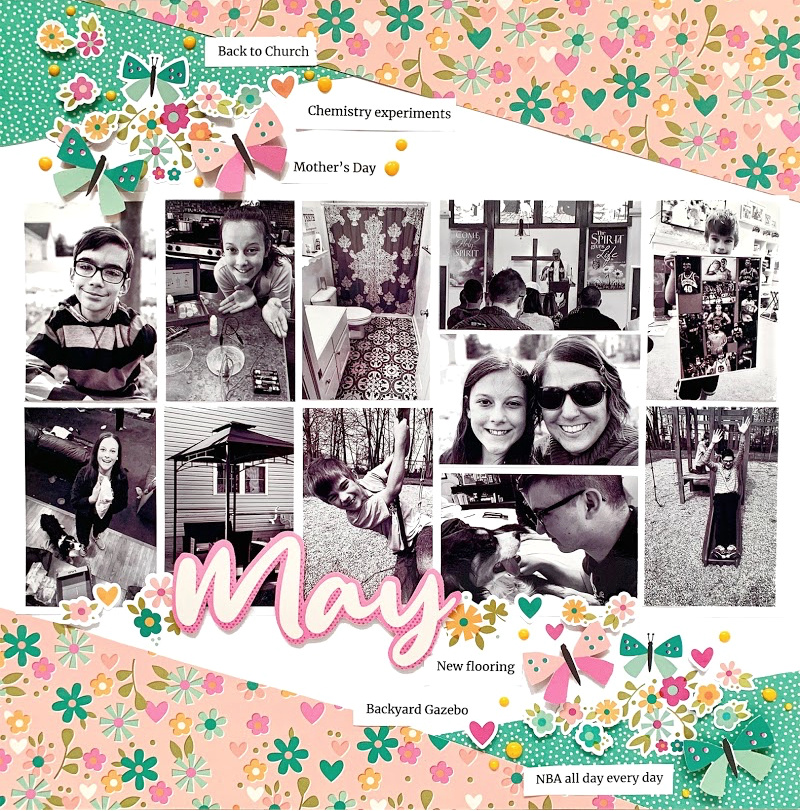 May Scrapbook Layout by Christine Meyer for Scrapbook Adhesives by 3L
