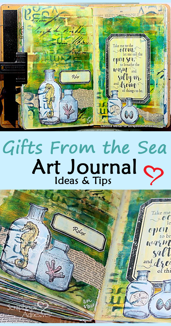 Gifts from the Sea Art Journal Pages by Connie Mercer for Scrapbook Adhesives by 3L Pinterest