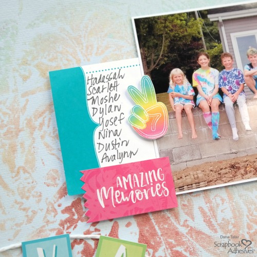 Tie-Dye Scrapbook Background by Dana Tatar for Scrapbook Adhesives by 3L