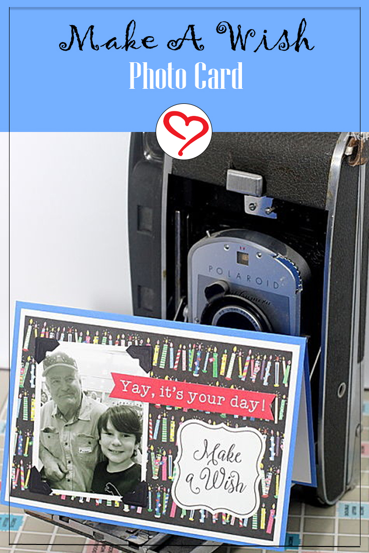 Make a Wish Photo Card by Connie Mercer for Scrapbook Adhesives by 3L Pinterest