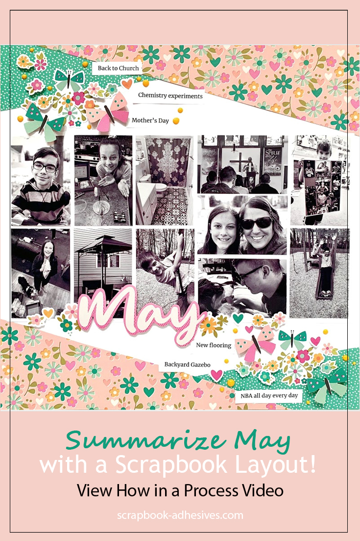 May Scrapbook Layout by Christine Meyer for Scrapbook Adhesives by 3L Pinterest