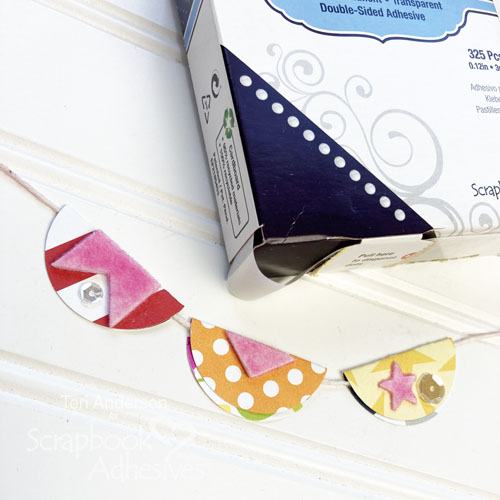 Fun Circle Banner Tutorial by Teri Anderson for Scrapbook Adhesives by 3L