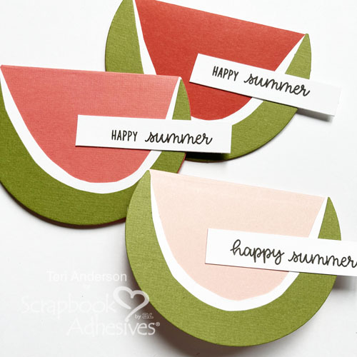 Summertime Watermelon Shaped Card Tutorial by Teri Anderson for Scrapbook Adhesives by 3L 