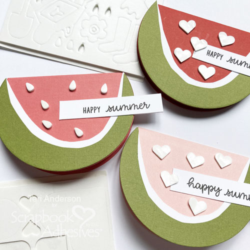 Summertime Watermelon Shaped Card Tutorial by Teri Anderson for Scrapbook Adhesives by 3L 