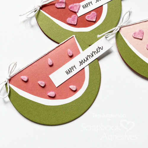 Summertime Watermelon Shaped Card Tutorial by Teri Anderson for Scrapbook Adhesives by 3L