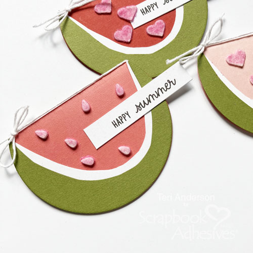 Summertime Watermelon Shaped Card Tutorial by Teri Anderson for Scrapbook Adhesives by 3L 