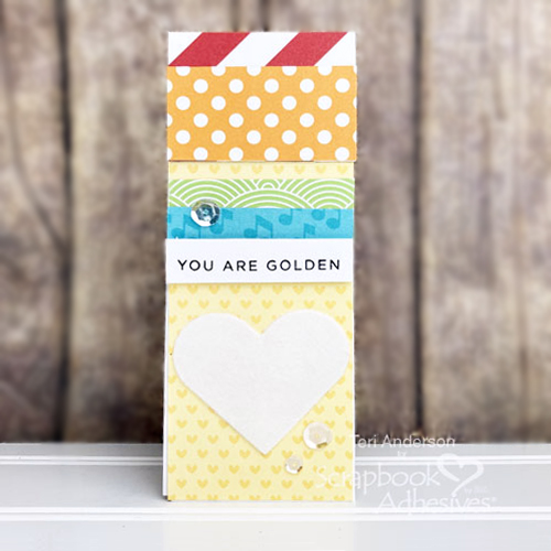 Tiny Skinny Card Tutorial by Teri Anderson for Scrapbook Adhesives by 3L