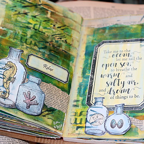 Gifts from the Sea Art Journal Pages by Connie Mercer for Scrapbook Adhesives by 3L