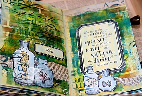 Gifts from the Sea Art Journal Pages by Connie Mercer for Scrapbook Adhesives by 3L 