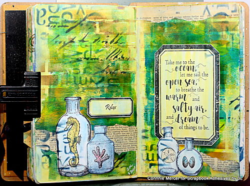 Gifts from the Sea Art Journal Pages by Connie Mercer for Scrapbook Adhesives by 3L 