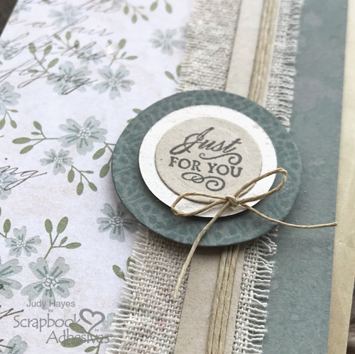 Just for You Linen Band Card by Judy Hayes for Scrapbook Adhesives by 3L