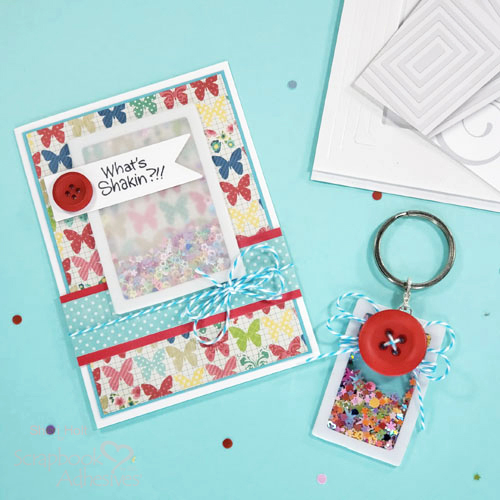 Shaker Key Chain and Card Ensemble by Sheri Holt for Scrapbook Adhesives by 3L