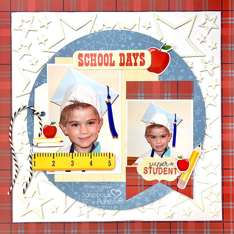 Christine Meyer School Days layout for Scrapbook Adhesives by 3L