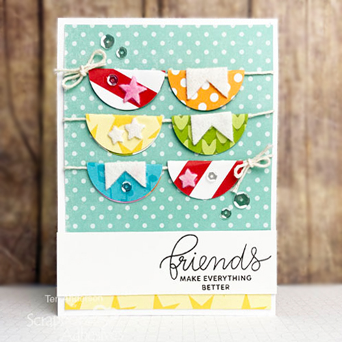 Fun Circle Banner Tutorial by Teri Anderson for Scrapbook Adhesives by 3L 