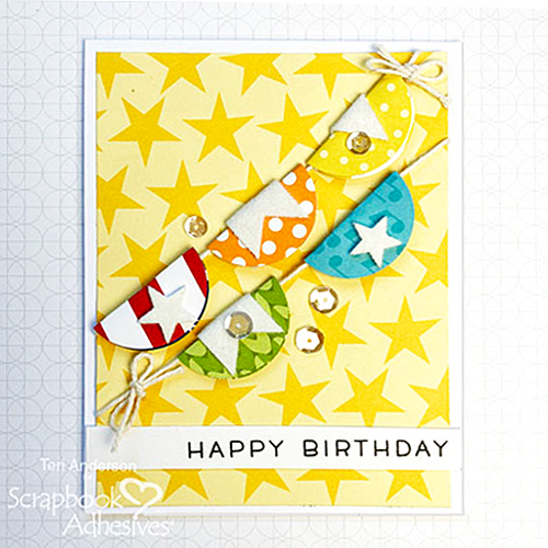 Fun Circle Banner Tutorial by Teri Anderson for Scrapbook Adhesives by 3L Flat Lay 