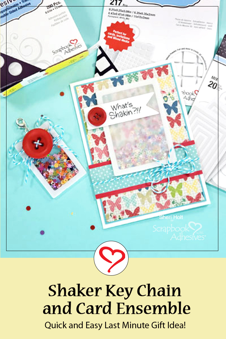 Shaker Key Chain and Card Ensemble by Sheri Holt for Scrapbook Adhesives by 3L Pinterest