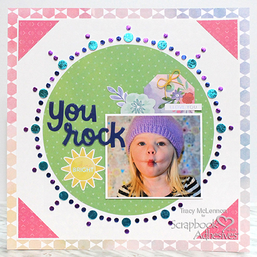 You Rock Foam Circle Layout by Tracy McLennon for Scrapbook Adhesives by 3L