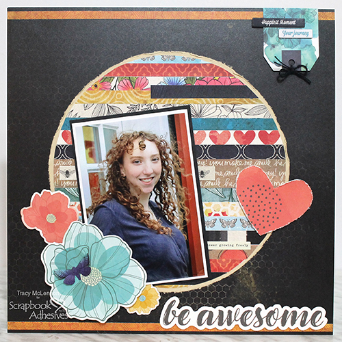 Be Awesome Patterned Background by Tracy McLennon for Scrapbook Adhesives by 3L