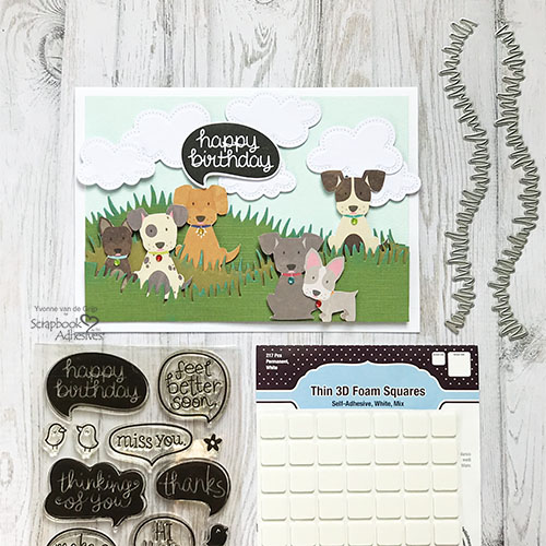 Doggone Cute Birthday Card by Yvonne van de Grijp for Scrapbook Adhesives by 3L