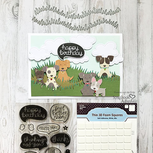 Doggone Cute Birthday Card by Yvonne van de Grijp for Scrapbook Adhesives by 3L