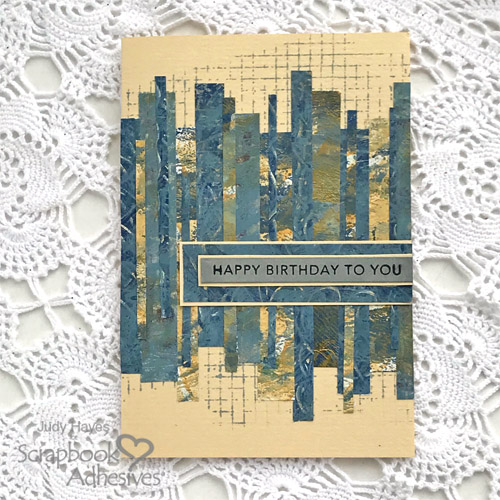 Mixed Media Pieced Birthday Card by Judy Hayes for Scrapbook Adhesives by 3L