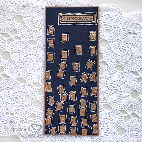 Wonky Embossed Squares Congrats Card by Judy Hayes for Scrapbook Adhesives by 3L