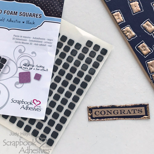 Wonky Embossed Squares Congrats Card by Judy Hayes for Scrapbook Adhesives by 3L