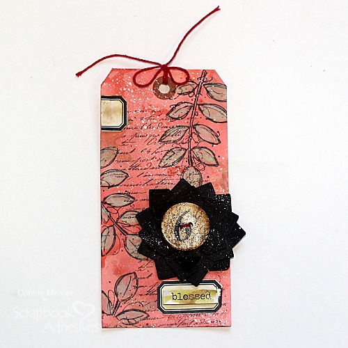 Friends Mixed Media Tags with Photo Corner Flower by Connie Mercer for Scrapbook Adhesives by 3L