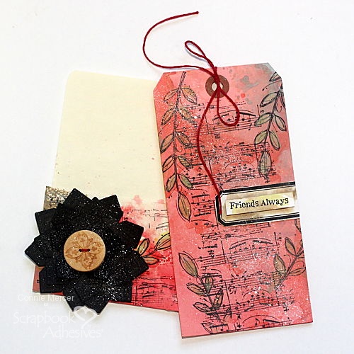 Friends Mixed Media Tags with Photo Corner Flower by Connie Mercer for Scrapbook Adhesives by 3L