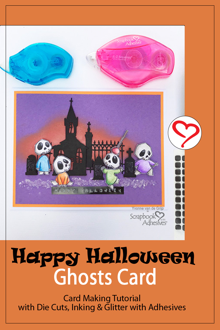 Cute Halloween Ghosts Card by Yvonne van de Grijp for Scrapbook Adhesives by 3L Pinterest