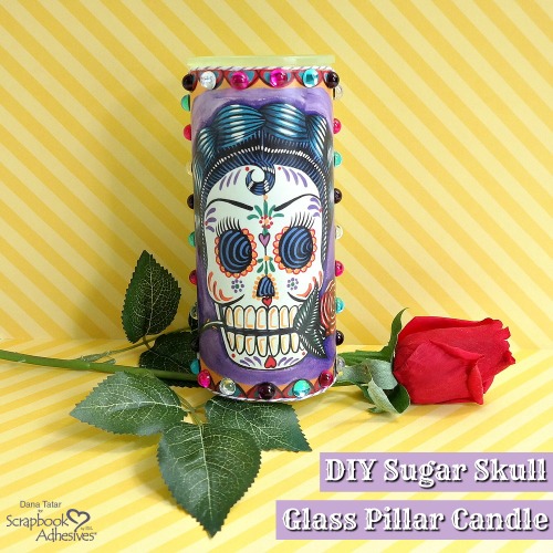 Sugar Skull Candle Décor by Dana Tatar for Scrapbook Adhesives by 3L